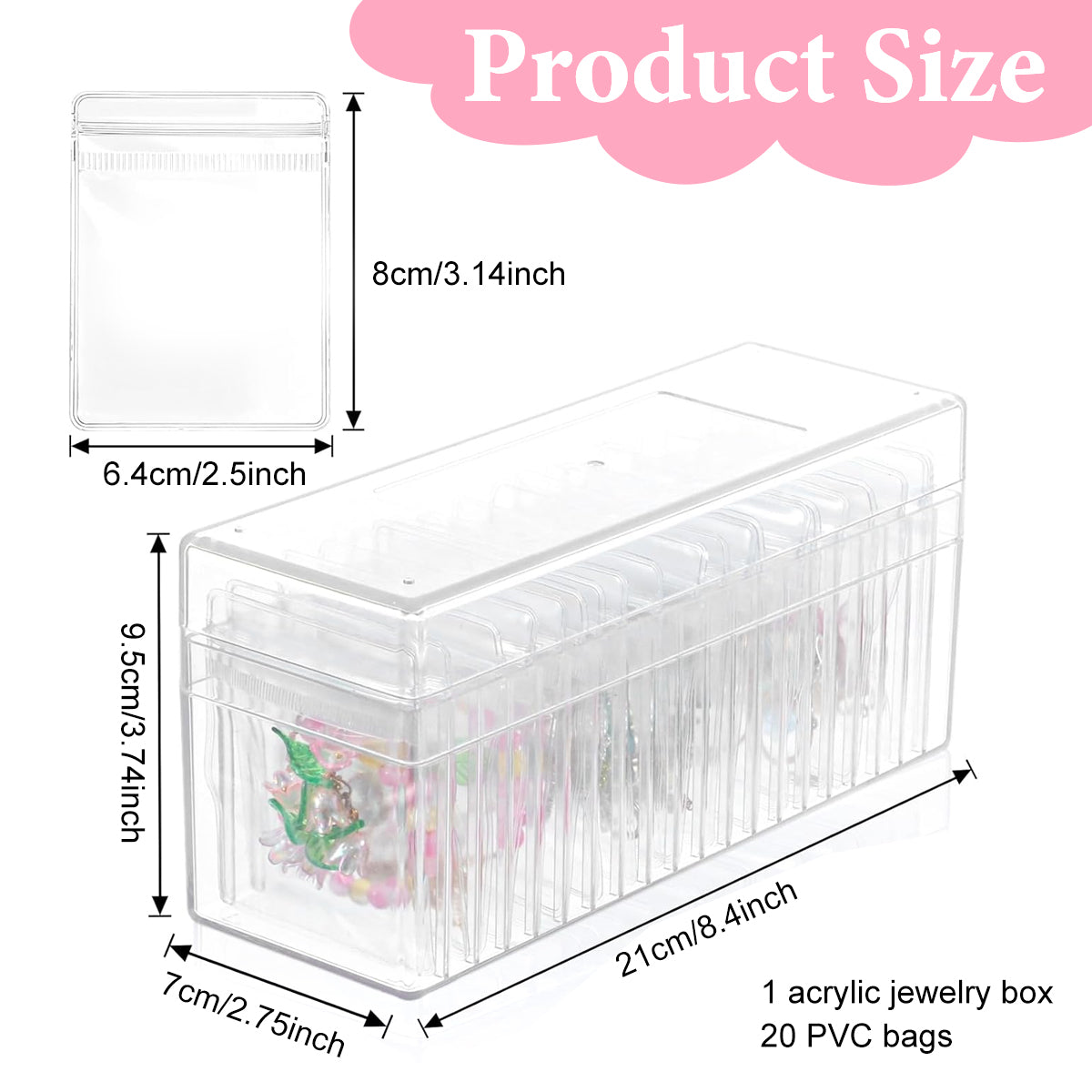 MAYCREATE 20Pcs Jewellery Organisers Pouch with Acrylic Jewellery Organisers Box Small Jewellery Pouches for Storage Travel Jewelry Case for Necklaces Bracelets Rings Earrings Gift for Women Girls MAYCREATE 20Pcs Jewellery Organisers Pouch with Acrylic Jewellery Organisers Box Small Jewellery Pouches for Storage Travel Jewelry Case for Necklaces Bracelets Rings Earrings Gift for Women Girls
